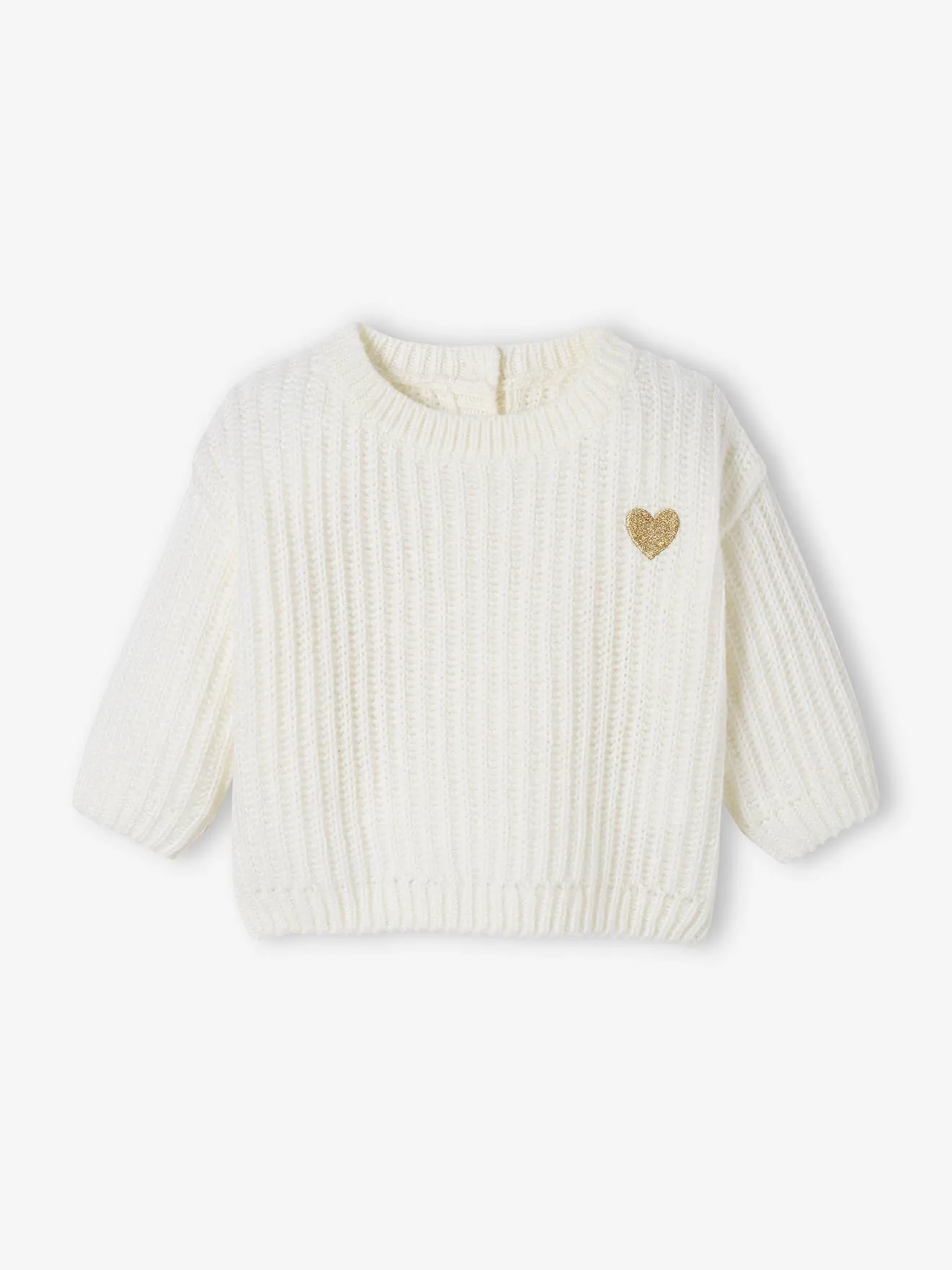 Jersey de punto con corazón dorado, para bebé