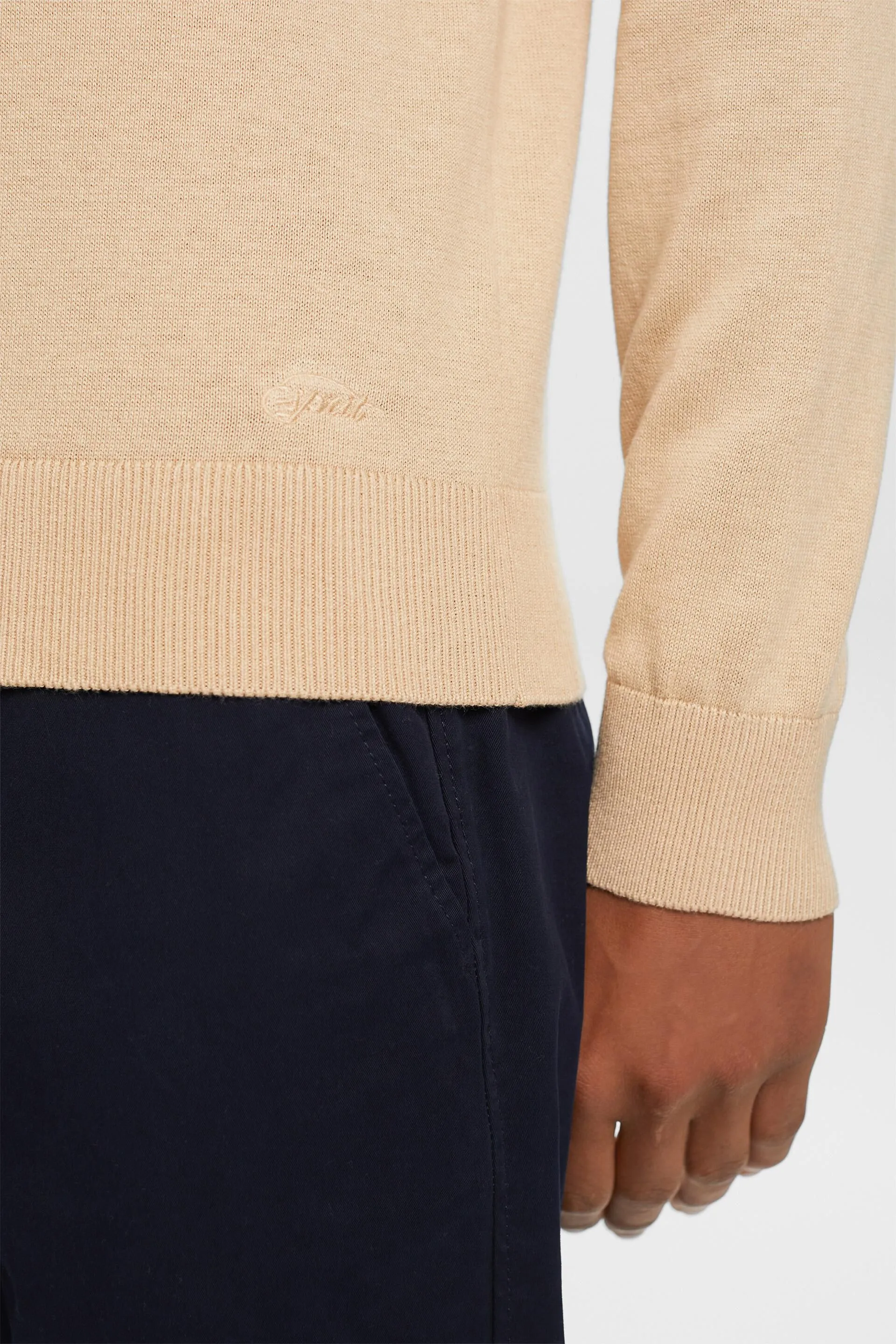 Jersey de punto con un cuello estilo polo, TENCEL™