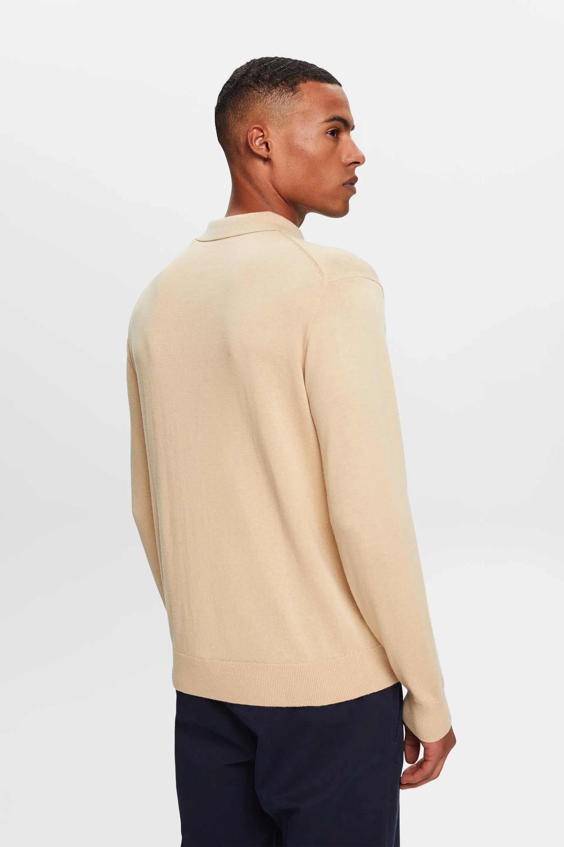 Jersey de punto con un cuello estilo polo, TENCEL™