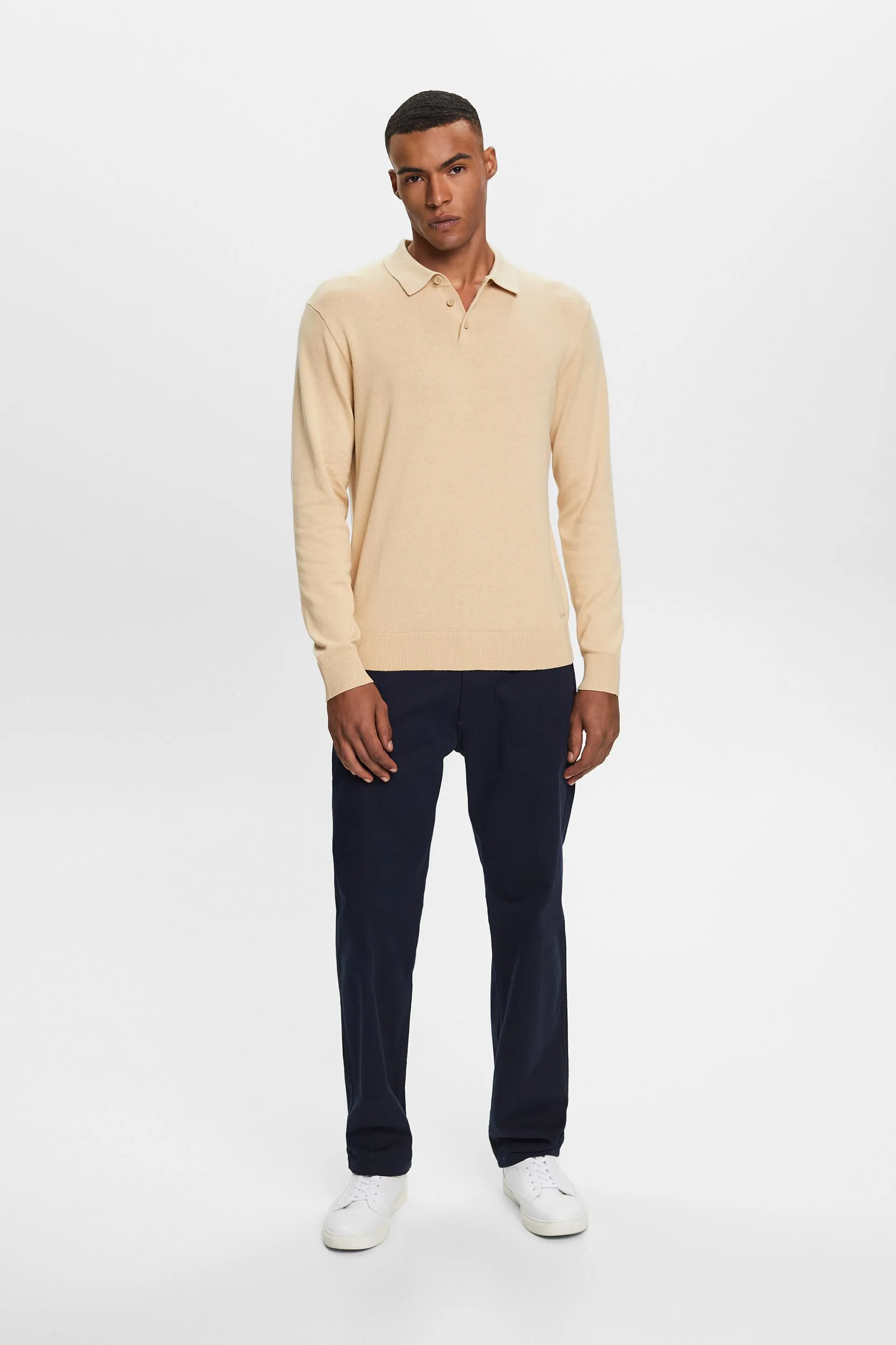 Jersey de punto con un cuello estilo polo, TENCEL™
