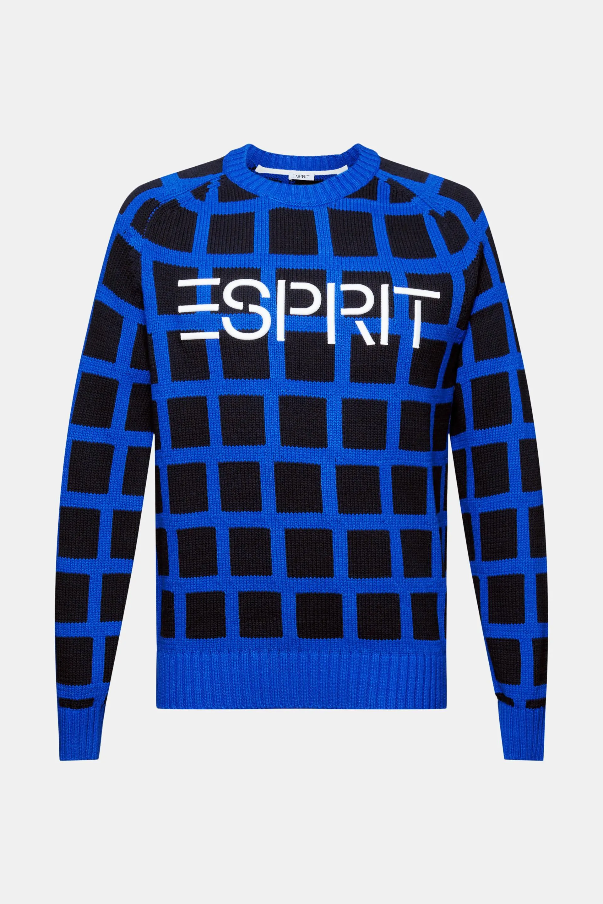 Jersey de punto grueso a cuadros con logotipo