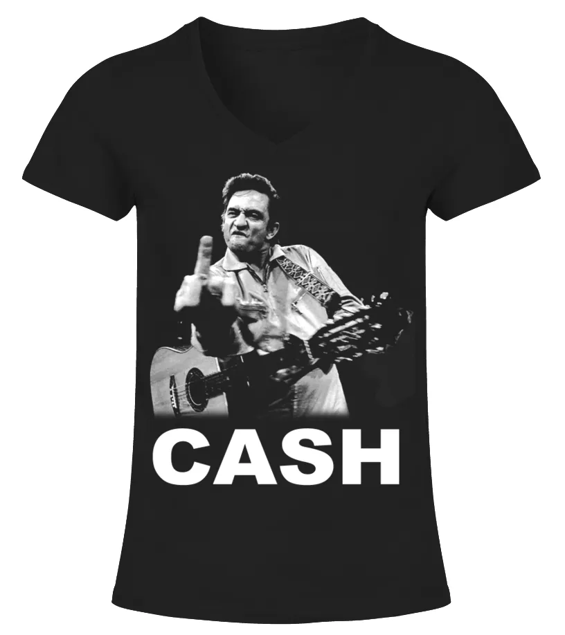 Johnny Cash BK (20) Camiseta cuello pico Mujer