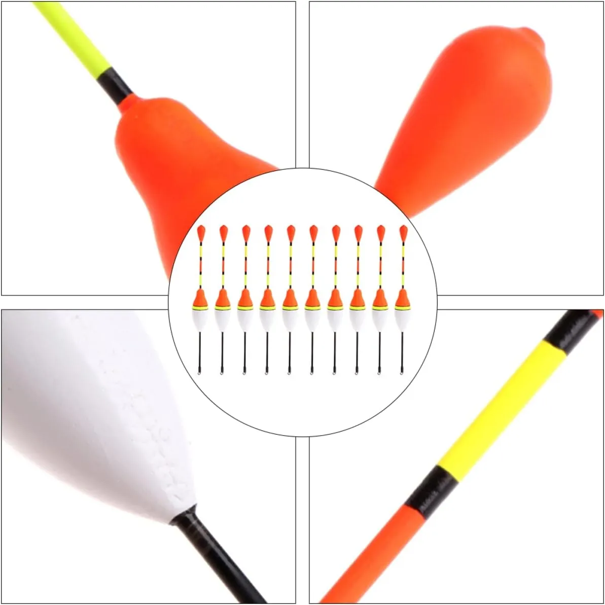 Kisangel 10 Piezas De Herramientas De Aparejos De Pesca Flotadores De Pesca En El Mar Diseño De Proporción Uniforme para Cebo De