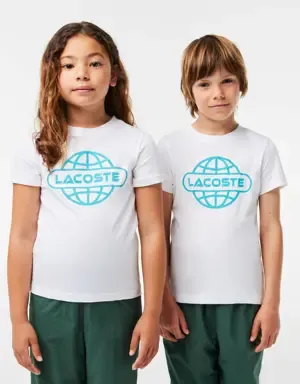 Lacoste Camiseta de punto de algodón con planeta estampado