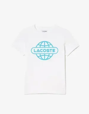 Lacoste Camiseta de punto de algodón con planeta estampado