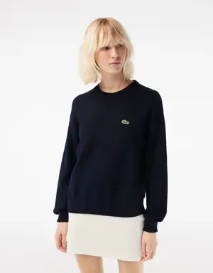 Lacoste Jersey de mujer en algodón ecológico con cuello redondo