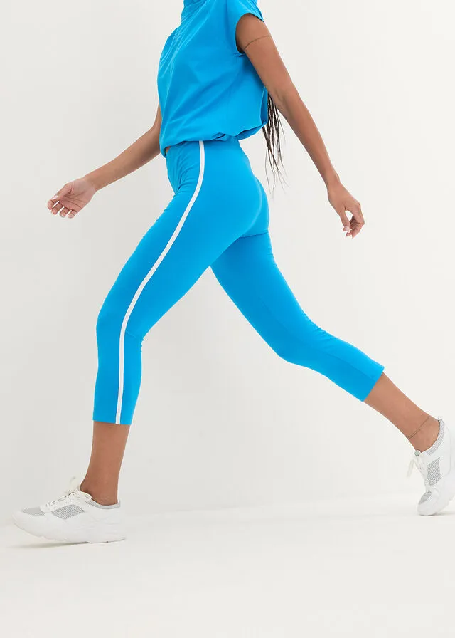 Leggings deportivos de largo 3/4 Azul pacífico