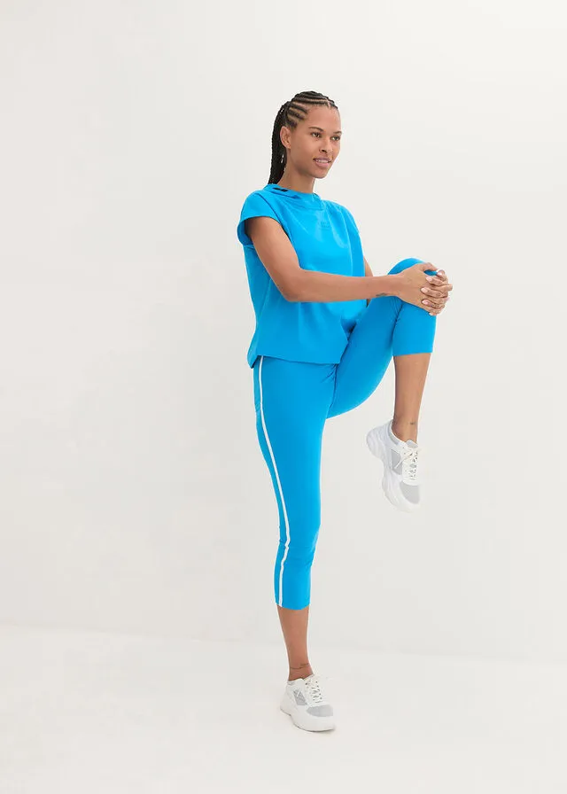 Leggings deportivos de largo 3/4 Azul pacífico