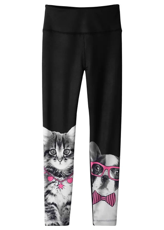 LEGGINGS PARA NIñAS CON ESTAMPADO FOTOGRáFICO NEGROROSA