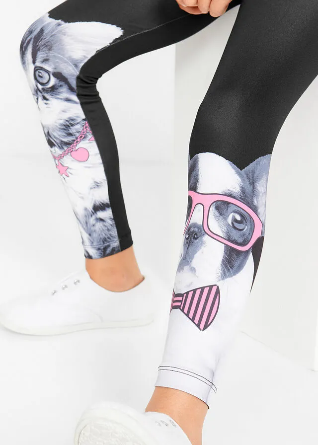 LEGGINGS PARA NIñAS CON ESTAMPADO FOTOGRáFICO NEGROROSA