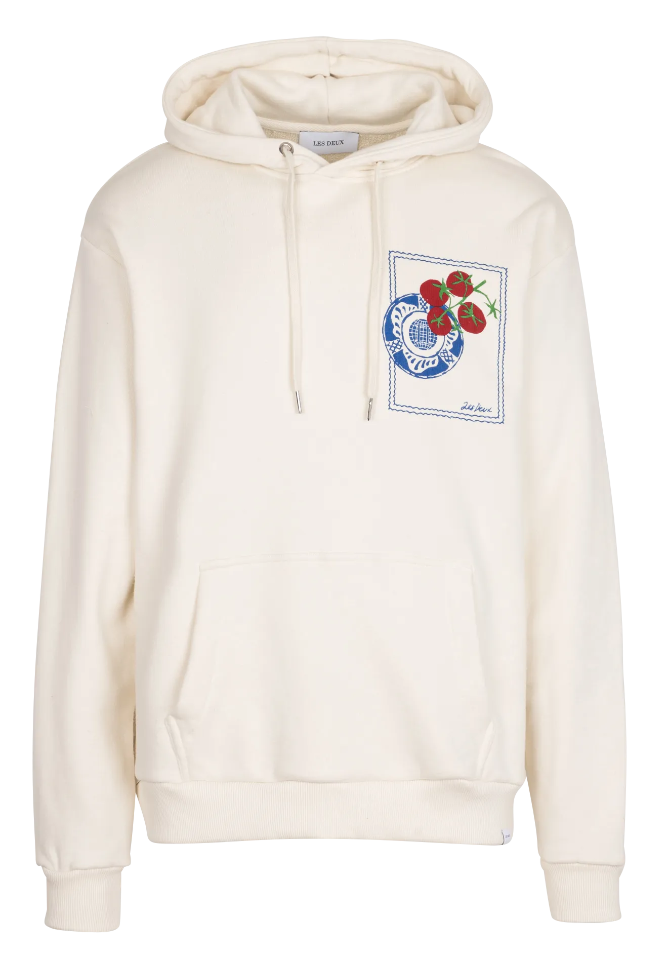 LES DEUX DORIAN  SUDADERA CON CAPUCHA SERIGRAFIADA DE ALGODóN EN BLANCO