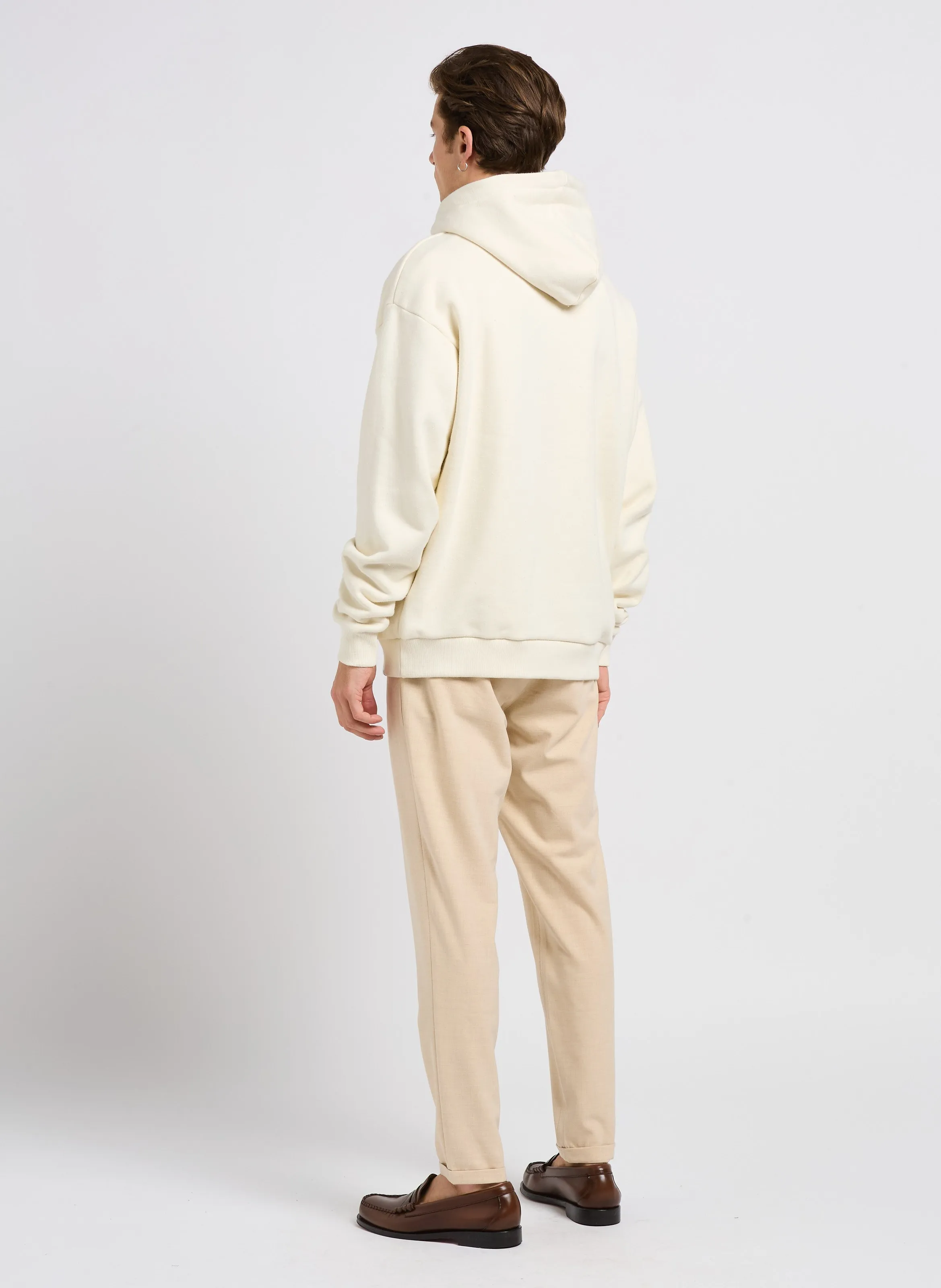 LES DEUX DORIAN  SUDADERA CON CAPUCHA SERIGRAFIADA DE ALGODóN EN BLANCO
