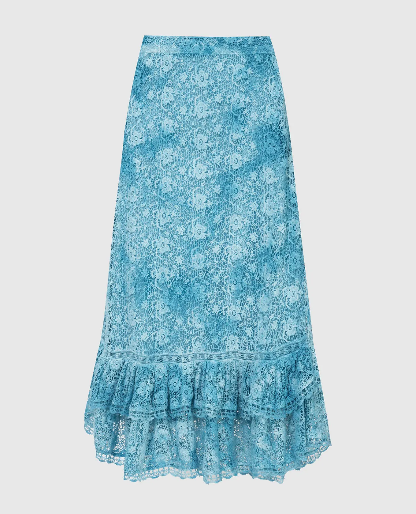Love Shack Fancy Jana openwork skirt with ruffles