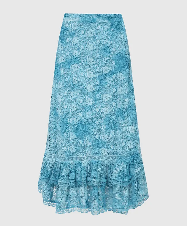Love Shack Fancy Jana openwork skirt with ruffles