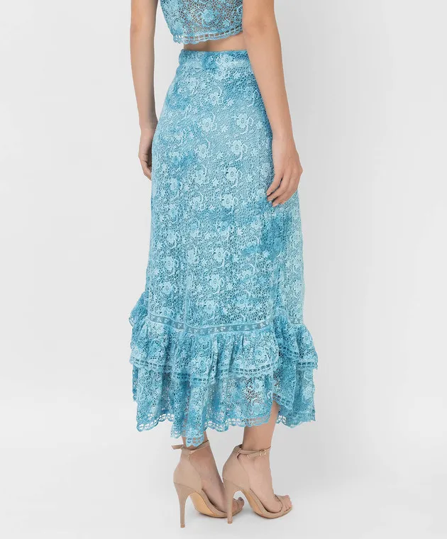 Love Shack Fancy Jana openwork skirt with ruffles