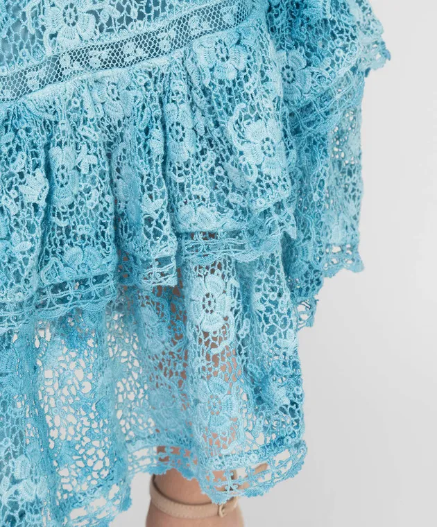 Love Shack Fancy Jana openwork skirt with ruffles
