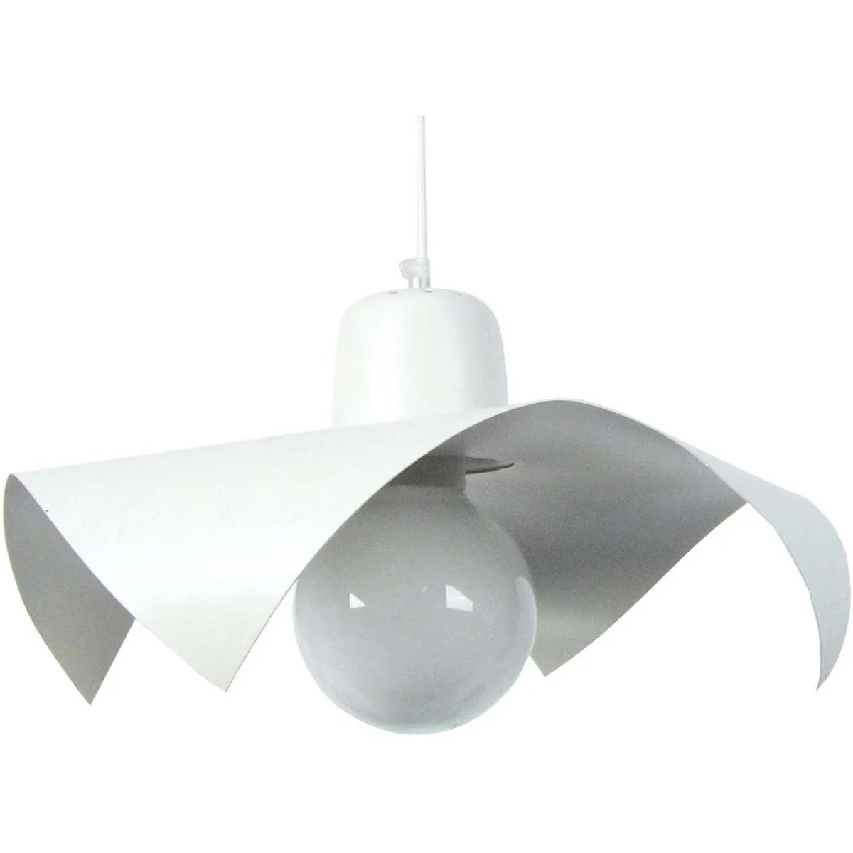Lámpara colgante rectangular metal blanco