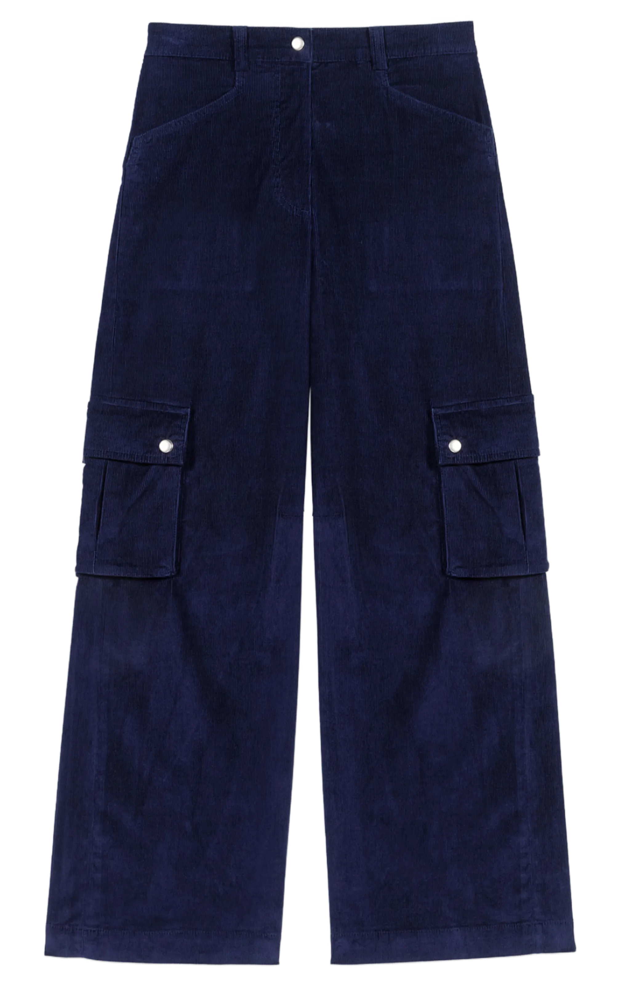 MAJE Pantalón militar de mezcla de algodón en azul
