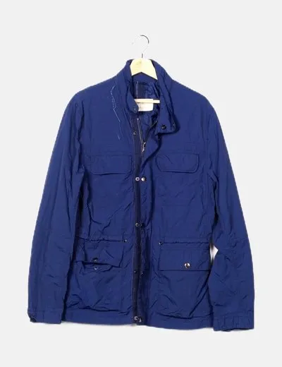 Mango Impermeable azul marino