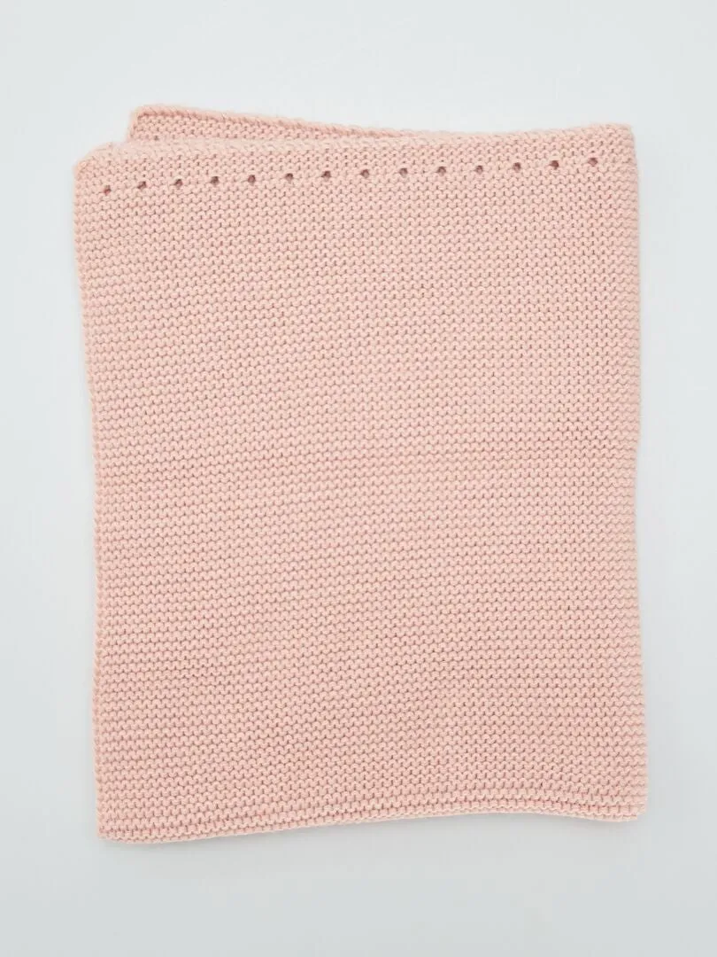 MANTA GRUESA DE PUNTO 'MANUFACTURE DE LAYETTE'  ROSA