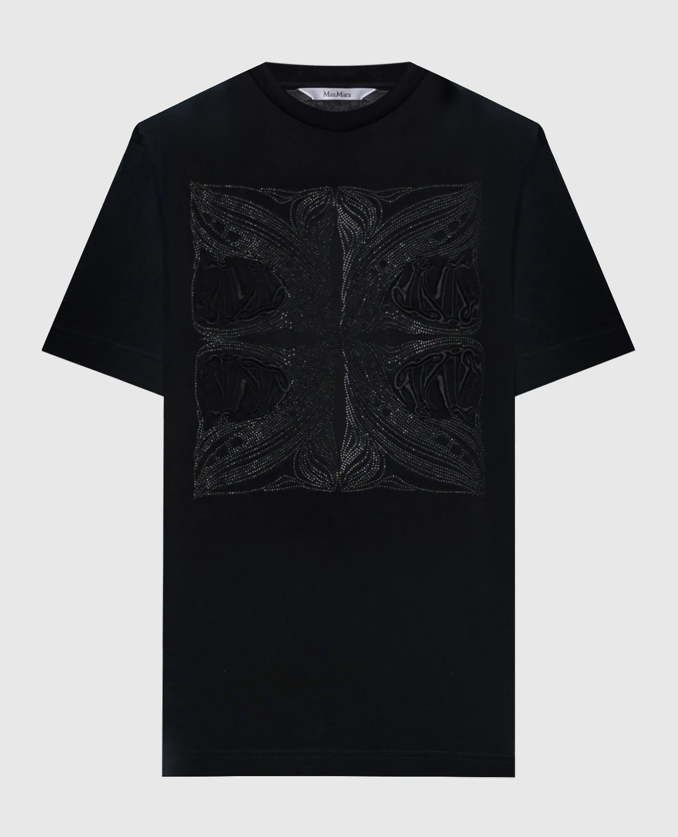 MAX MARA FARAD BLACK TSHIRT WITH CRYSTALS