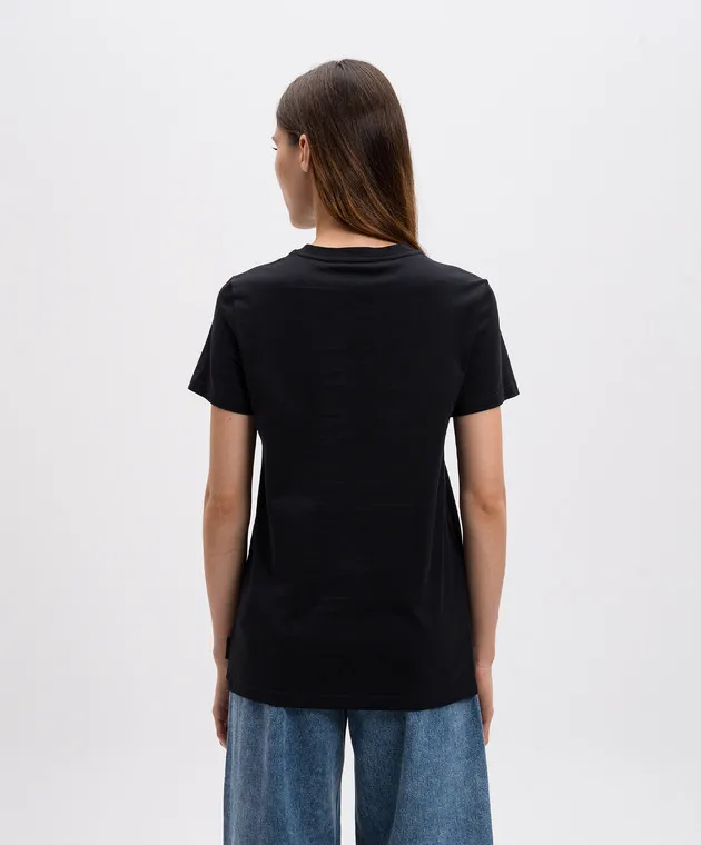 MAX MARA FARAD BLACK TSHIRT WITH CRYSTALS
