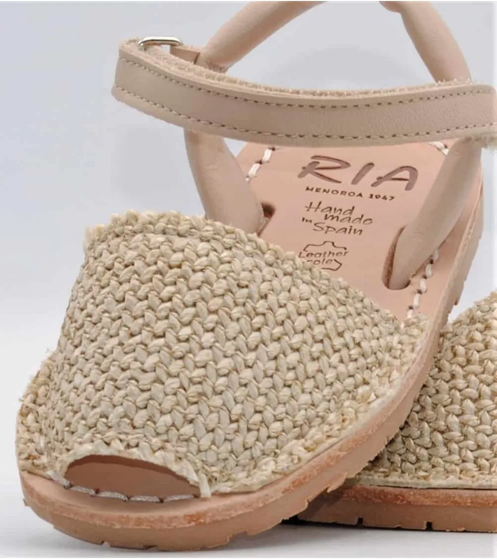 MENORQUINAS NIÑA RIA VELCRO RAFIA MULTICOLOR