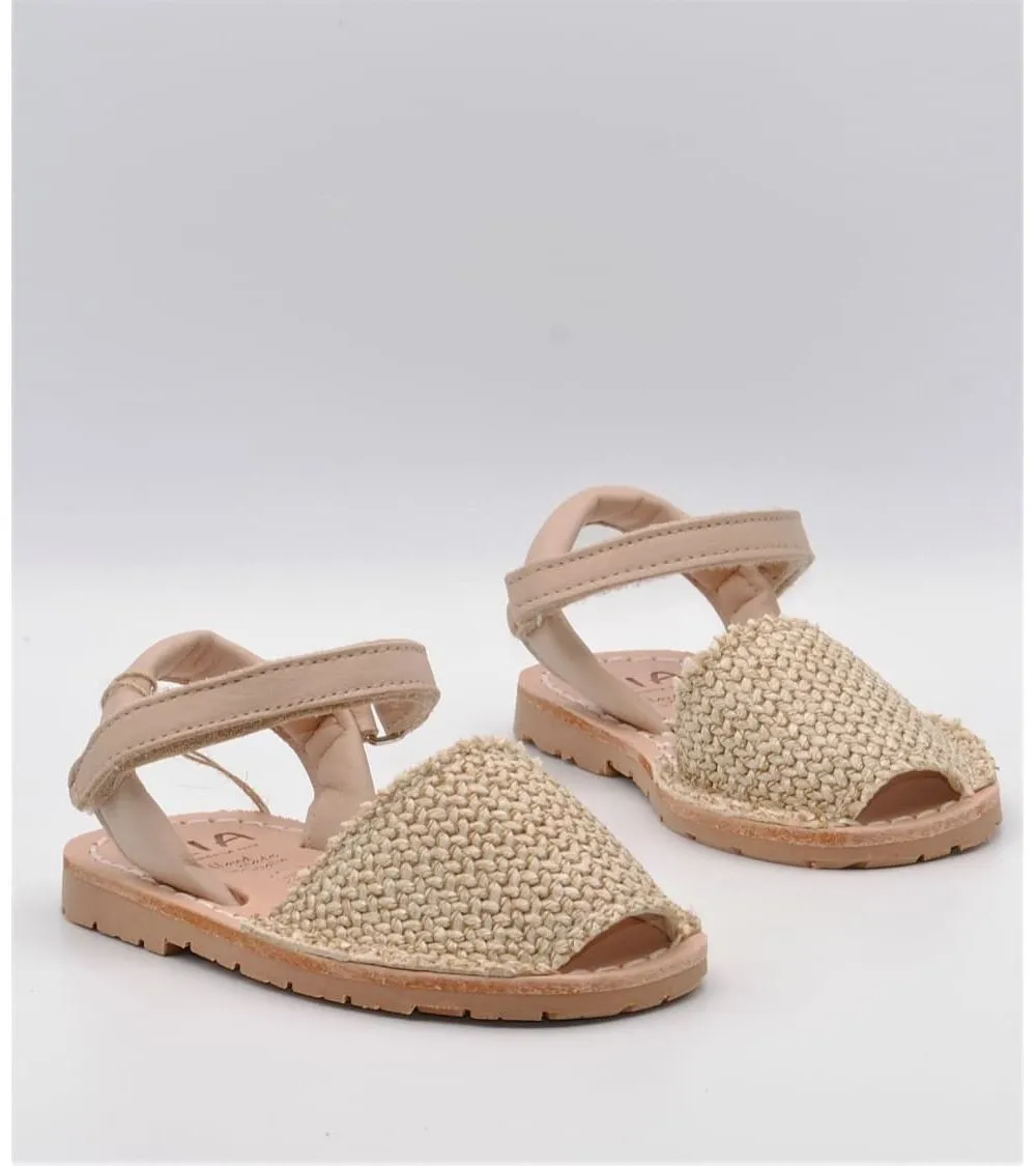 MENORQUINAS NIÑA RIA VELCRO RAFIA MULTICOLOR