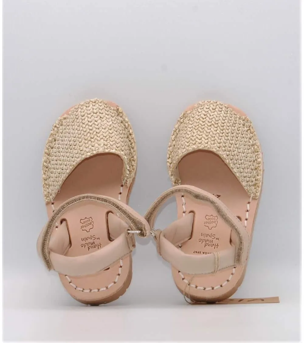 MENORQUINAS NIÑA RIA VELCRO RAFIA MULTICOLOR