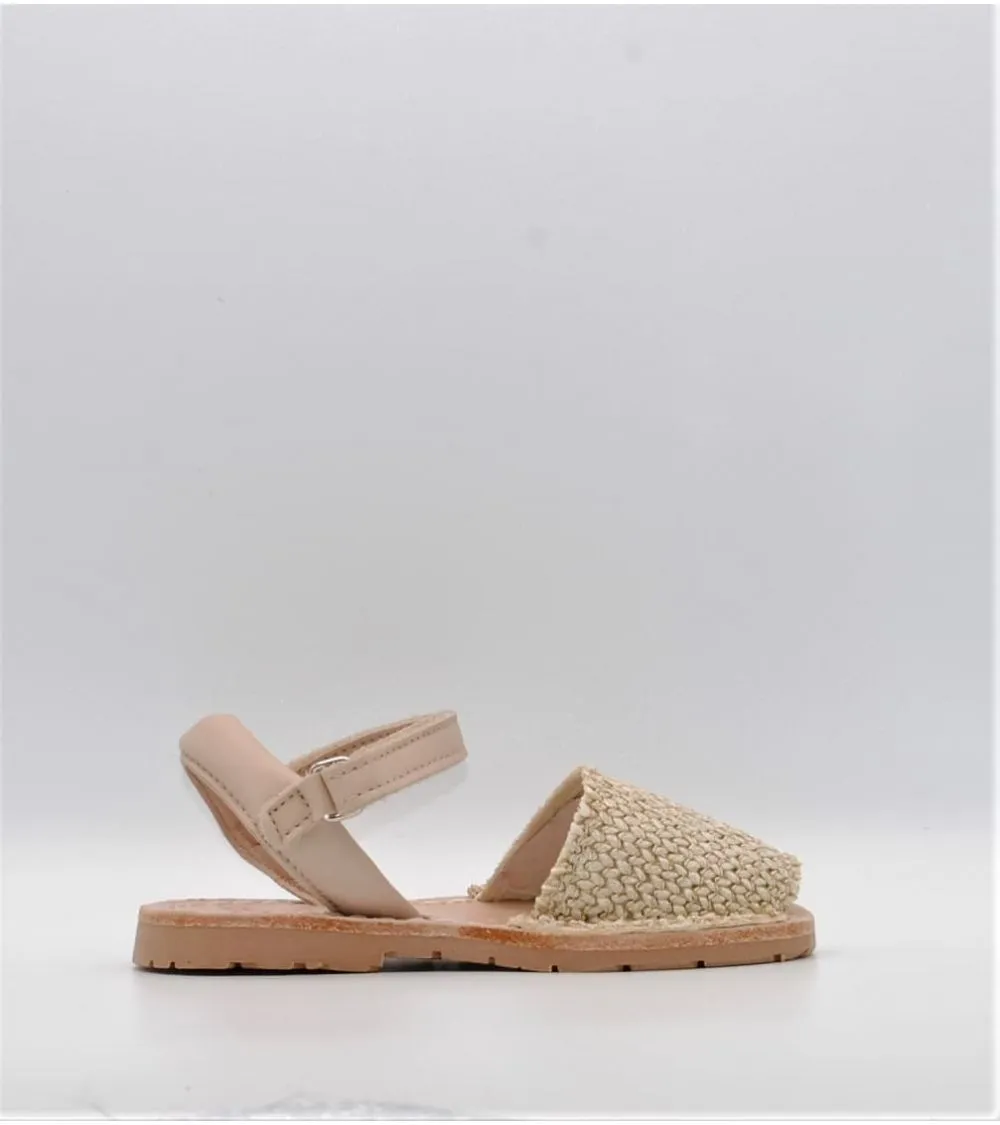 MENORQUINAS NIÑA RIA VELCRO RAFIA MULTICOLOR