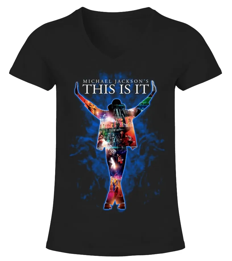 Michael Jackson BK (5) Camiseta cuello pico Mujer