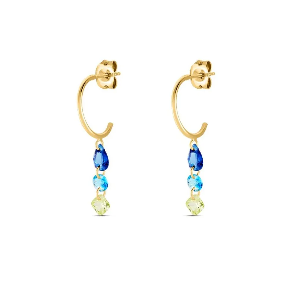 Mini criollas de latón acabado oro 18k con circonitas de color de AGATHA PARÍS