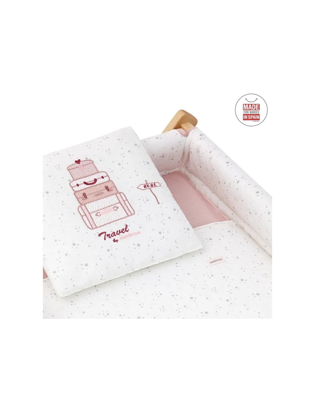 Minicuna tijera natural Sky rosa de Cambrass