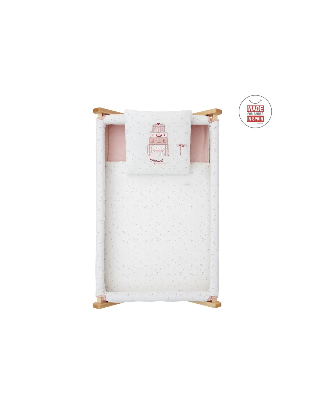 Minicuna tijera natural Sky rosa de Cambrass