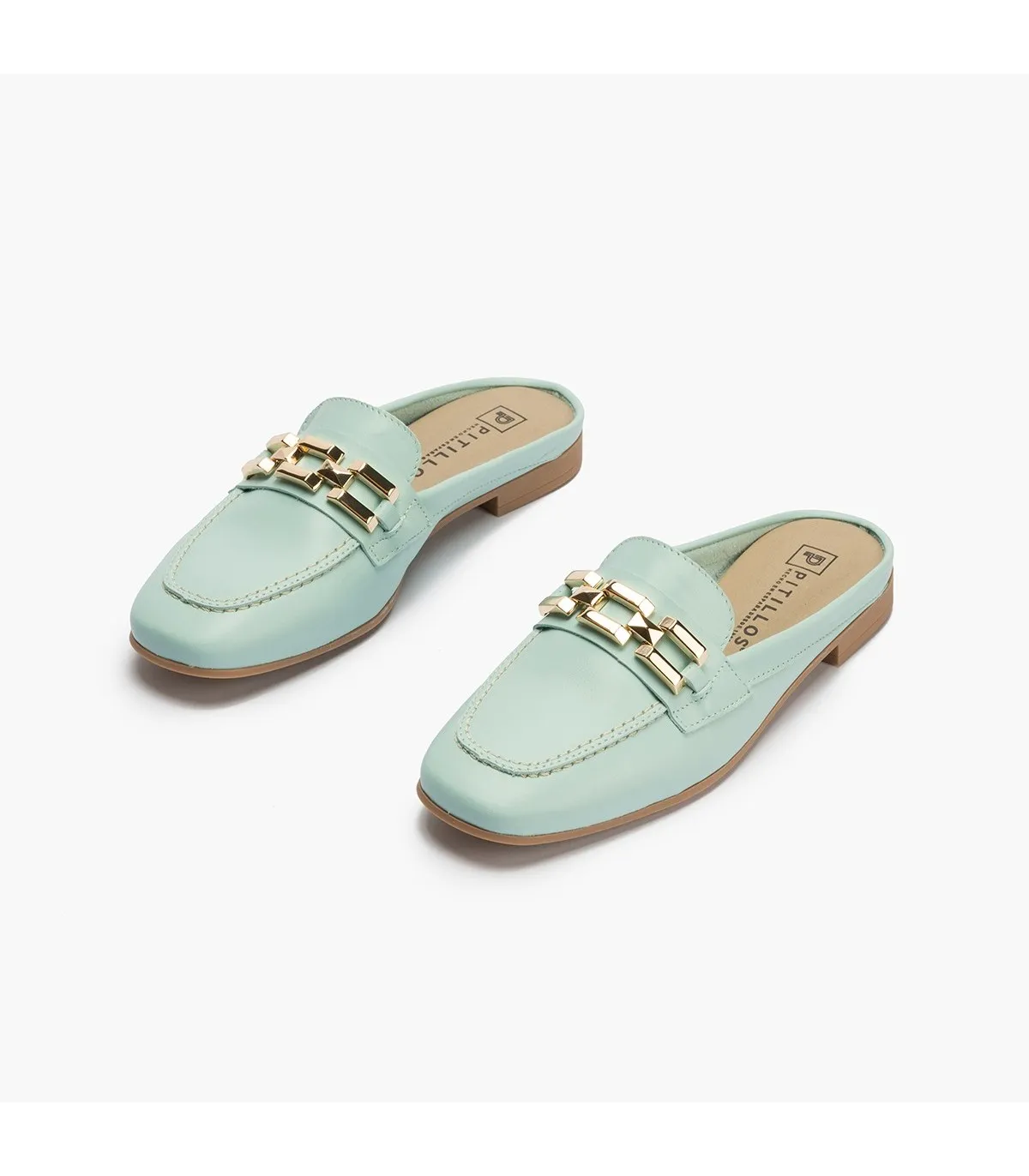 Mocasines de mujer zueco estilo mule con adorno y tacón baj