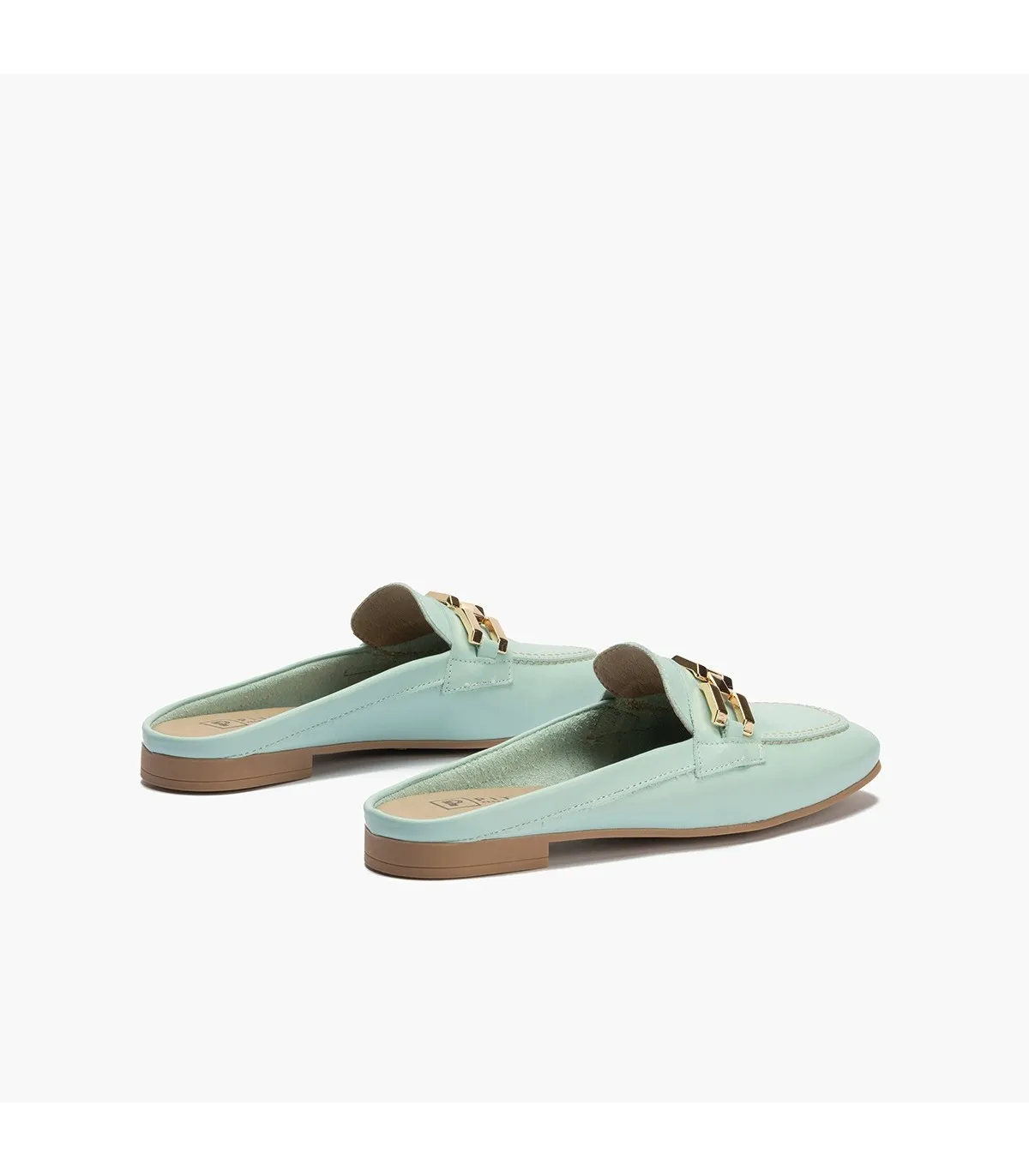 Mocasines de mujer zueco estilo mule con adorno y tacón baj