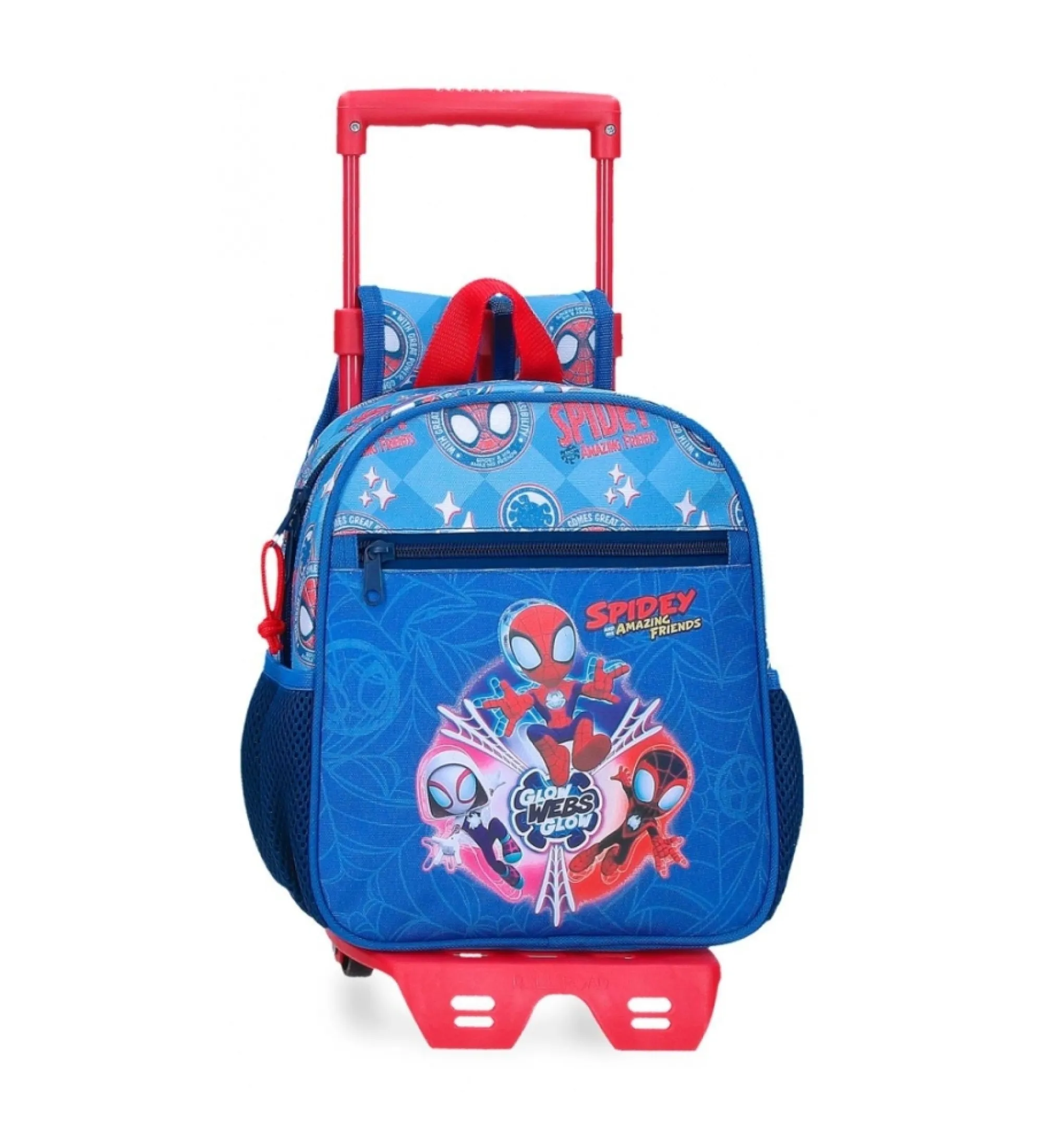 Mochila preescolar Spidey Power of 3 25 cm con carro marino
