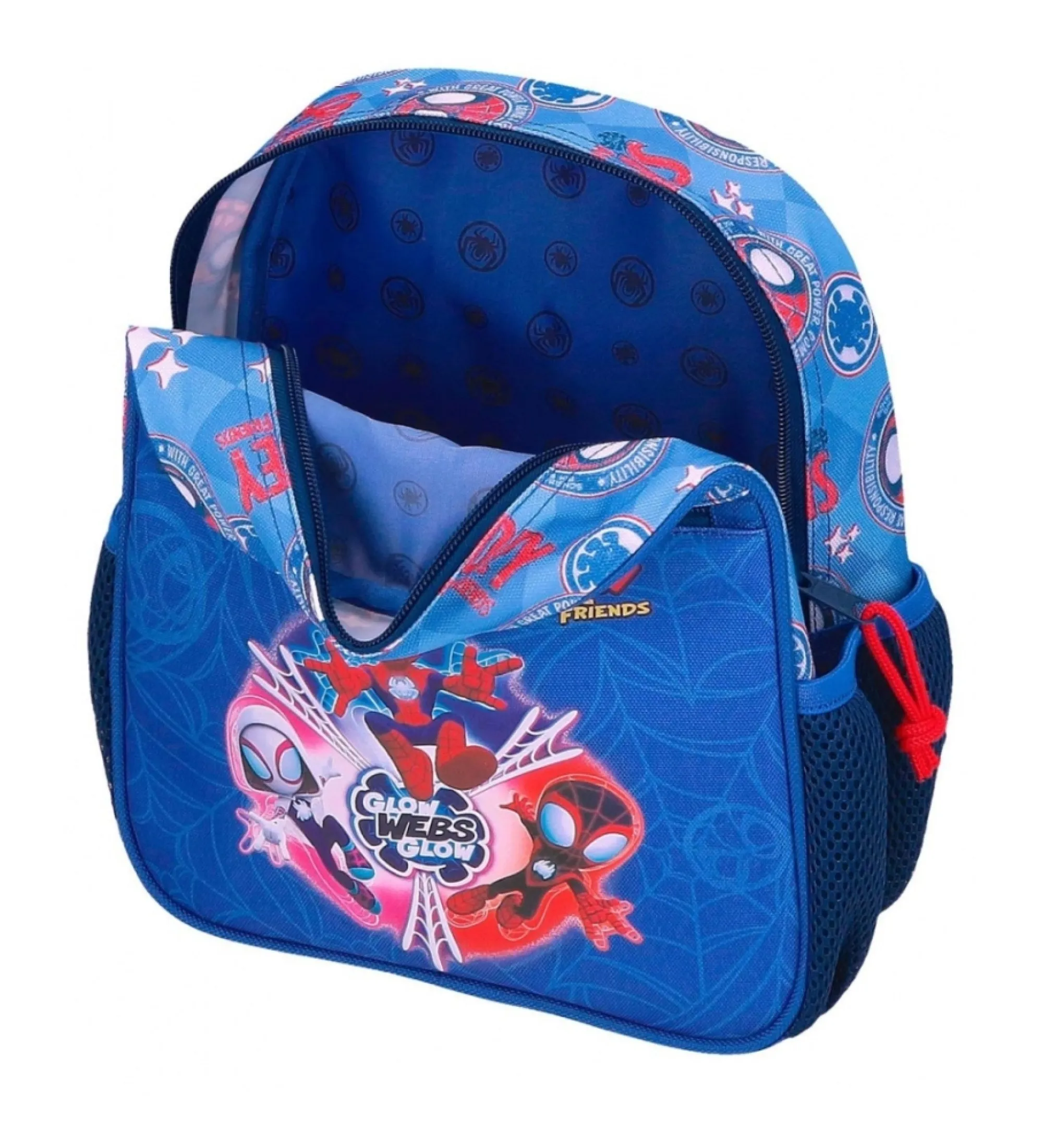 Mochila preescolar Spidey Power of 3 25 cm con carro marino