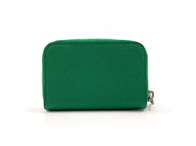 Monedero de cuero verde Yves Saint Laurent 