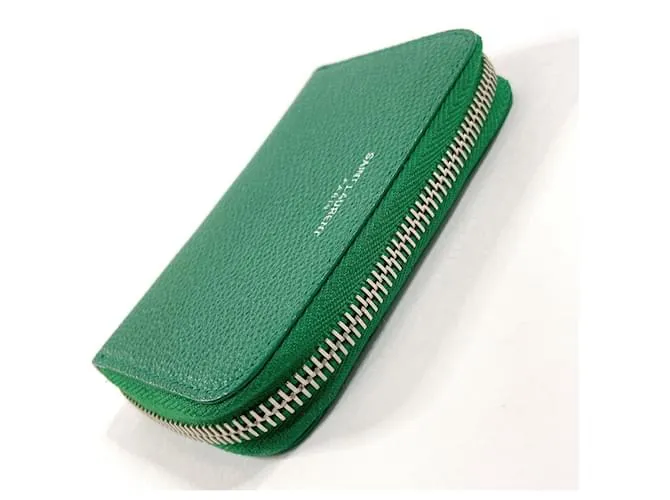 Monedero de cuero verde Yves Saint Laurent 