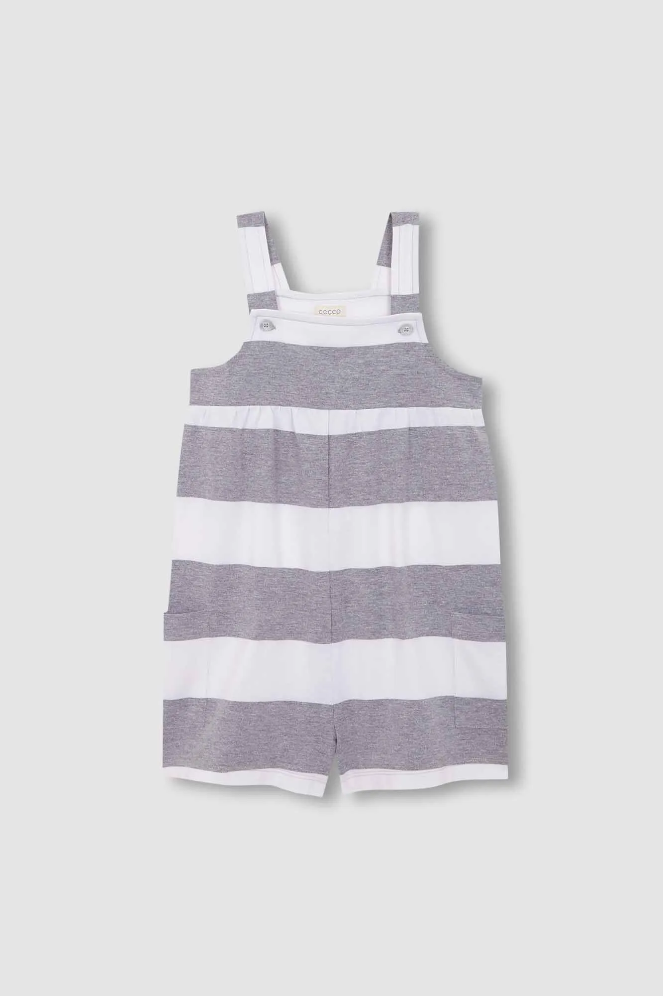 Mono rayas con bordado gris