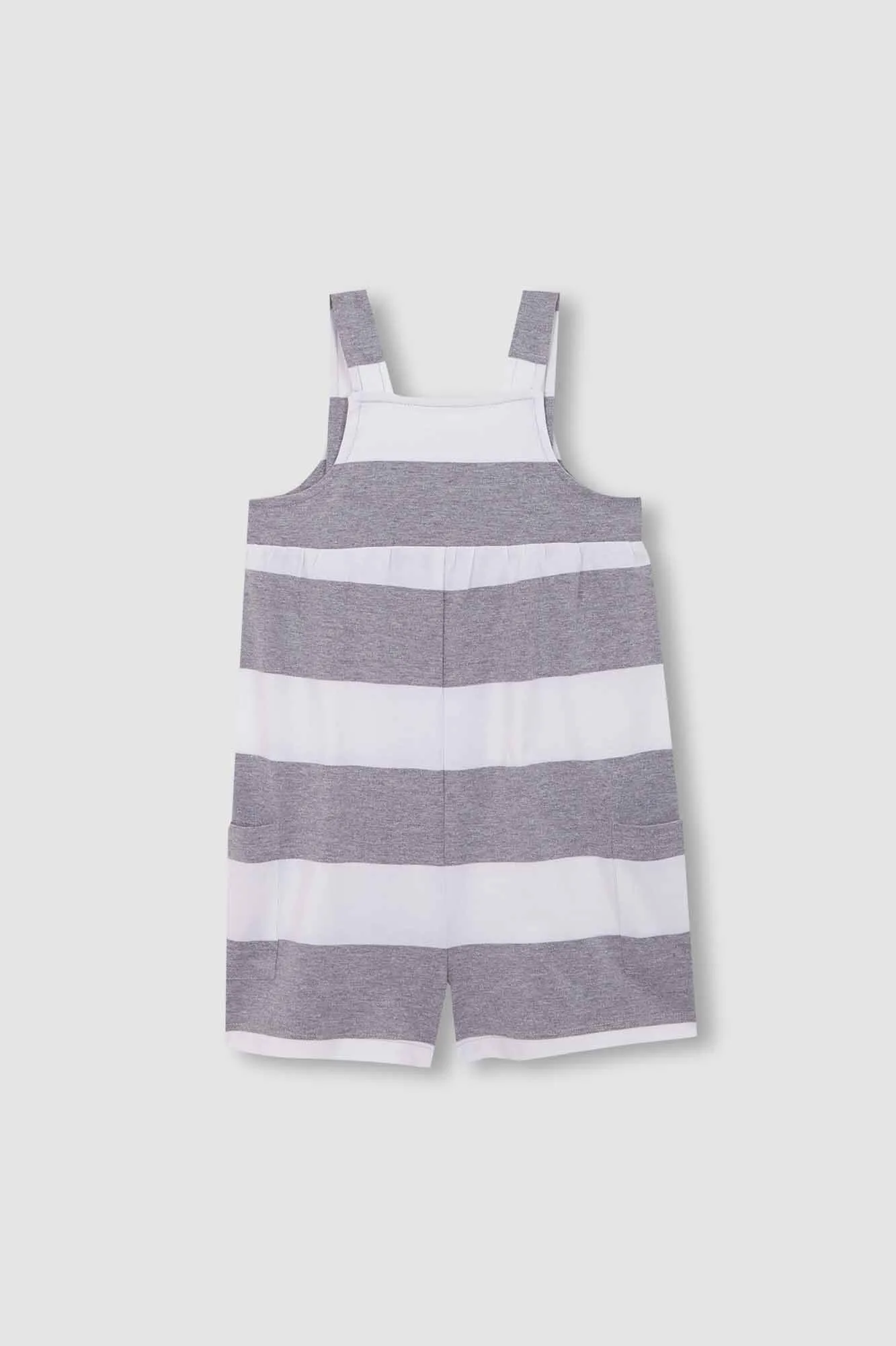 Mono rayas con bordado gris