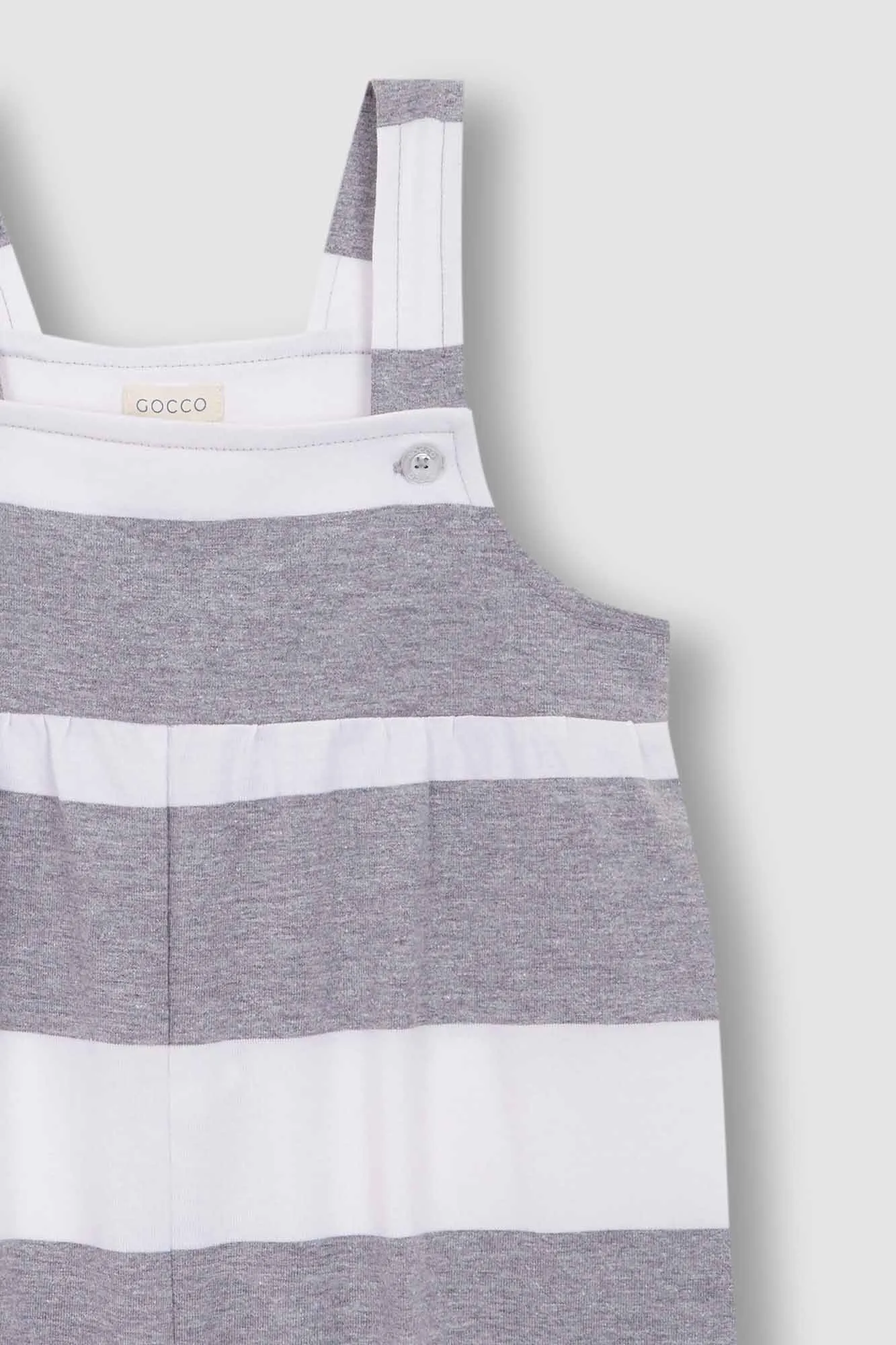 Mono rayas con bordado gris