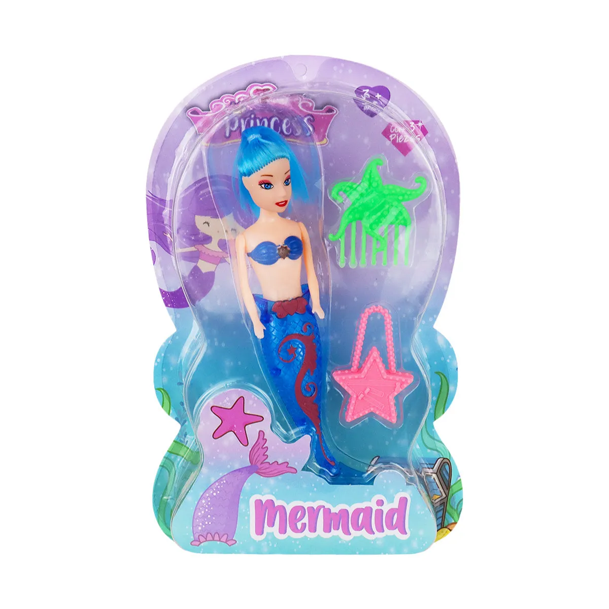 Mueca de Sirena Encantada, color Azul