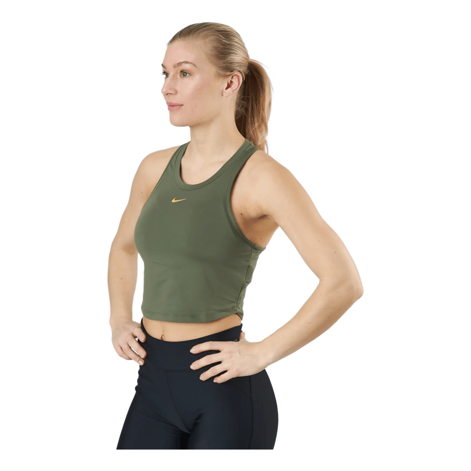 NIKE NIKE DRIFIT ONE LUXE WOMEN'S  MEDIUM OLIVE/METALLIC GOLD