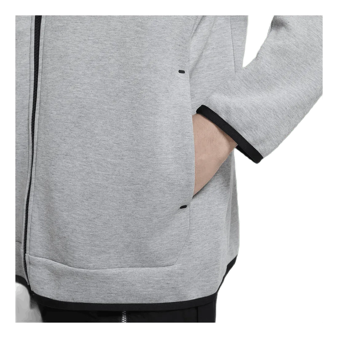 NIKE SPORTSWEAR TECH FLEECE MEN'S FULLZIP HOODIE DK GREY HEATHER/BLACK