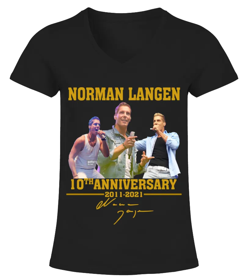 NORMAN LANGEN 10TH ANNIVERSARY Camiseta cuello pico Mujer