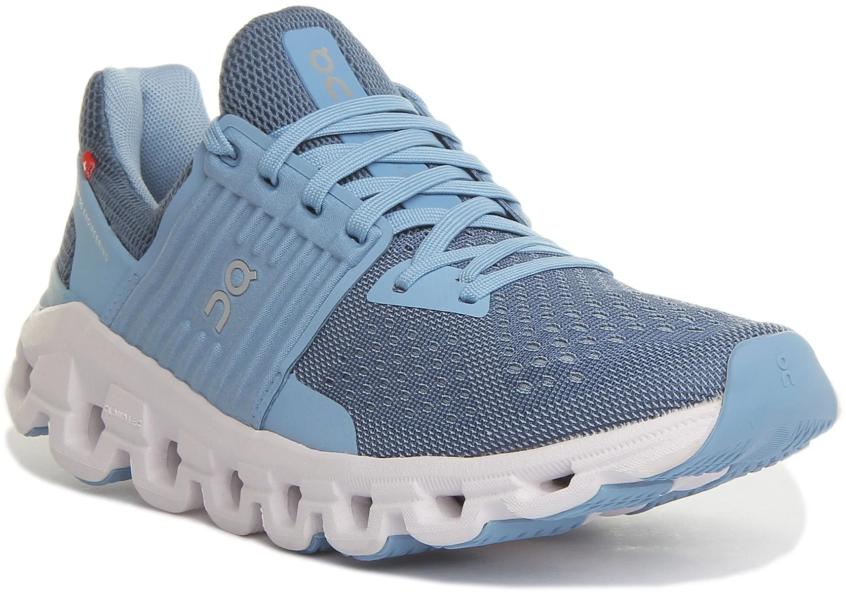 On Running Cloudswift Undyed Zapatillas con cordones de malla ligera para mujer en blanco
