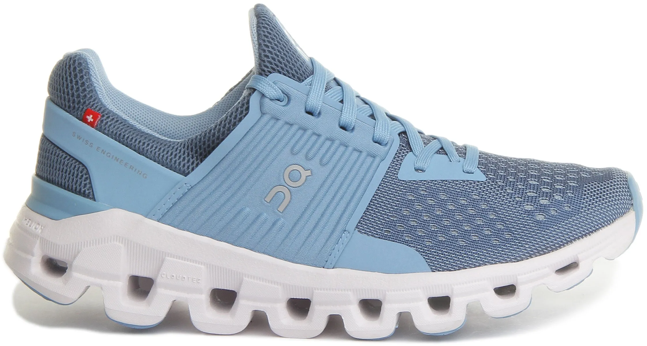 On Running Cloudswift Undyed Zapatillas con cordones de malla ligera para mujer en blanco