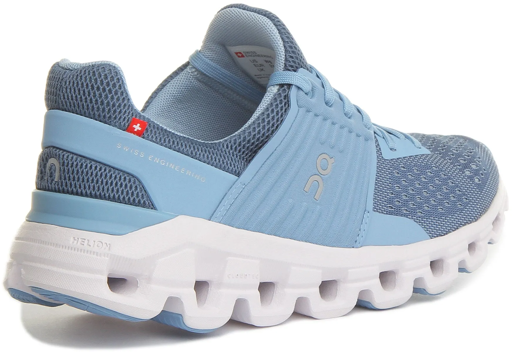 On Running Cloudswift Undyed Zapatillas con cordones de malla ligera para mujer en blanco